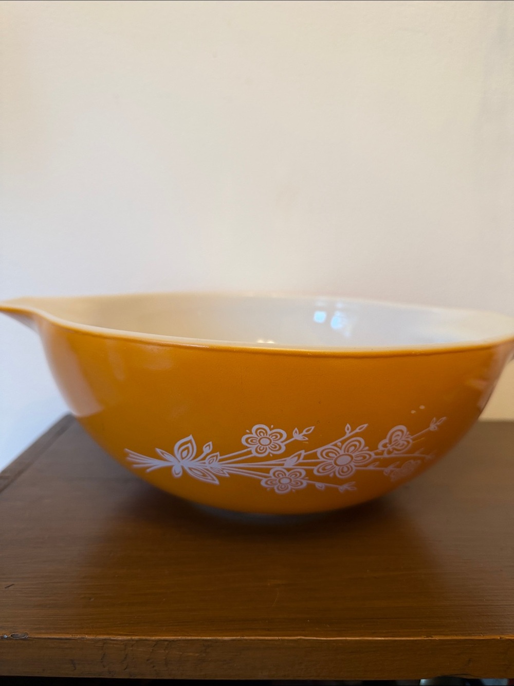 Pyrex Vintage Orange Floral Mixing Bowl